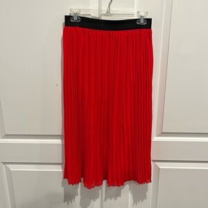 RACHEL ZOE red pleated chiffon skirt size small